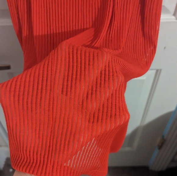 Express Ribbed Red Midi Dress Cut-out back Dress - Picture 5 of 6